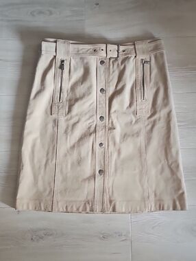 MICHAEL Michael Kors Light Beige Genuine Leather Skirt